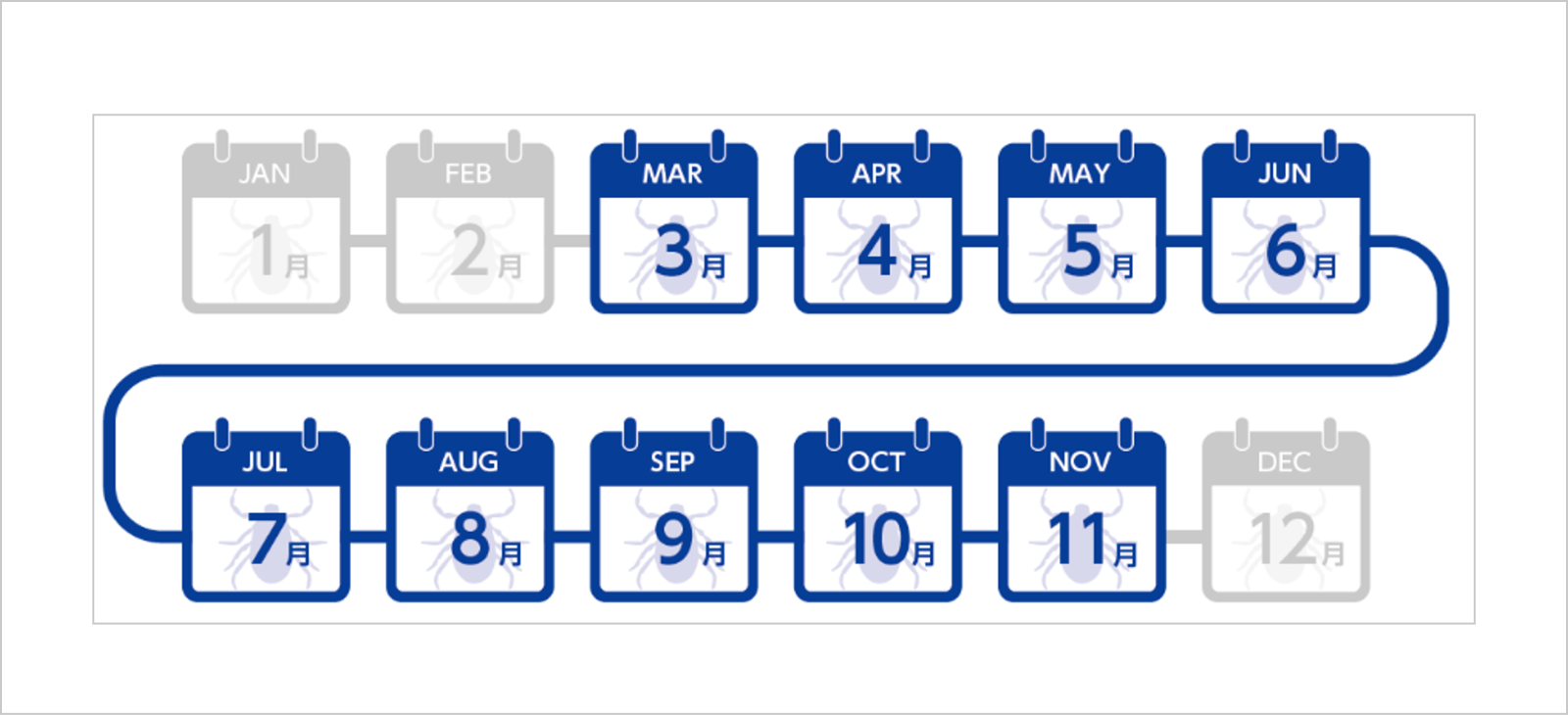 マダニの活動シーズン
